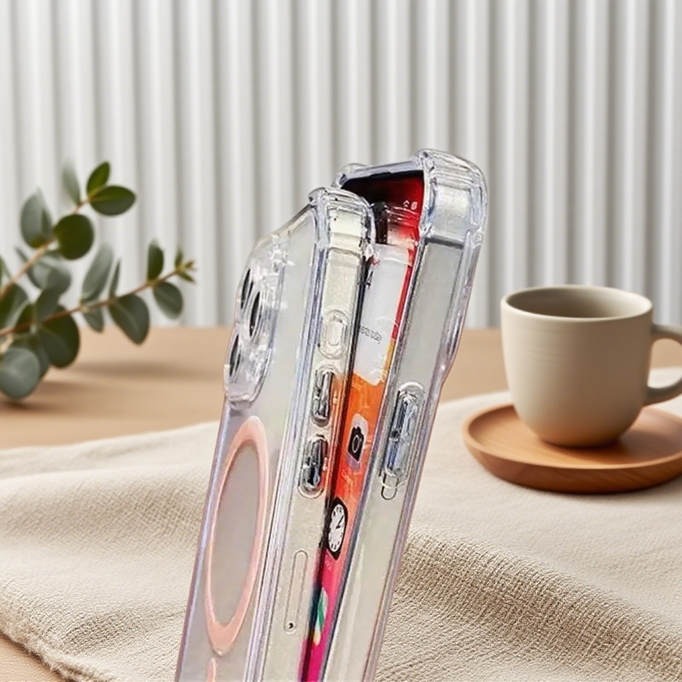 Phone Case - Transparent Magnetic Anti-Drop Four-Corner Phone Case for Iphone 12 13 14 15 16, for Iphone 12 13 14 15 16Pro, for Iphone 12 13 14 15 16Promax, Easy And Convenient Bright Phone Case