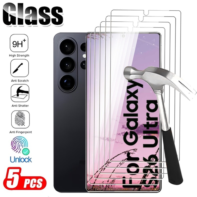 E-shop 5 Stück, passend für Samsung S26/S26 Plus/S26 Ultra/S25/S25 Plus/S25 Ultra/S24/S24 Plus/S24 Ultra Displayschutzfolie. Diese Schutzfolie verfügt
