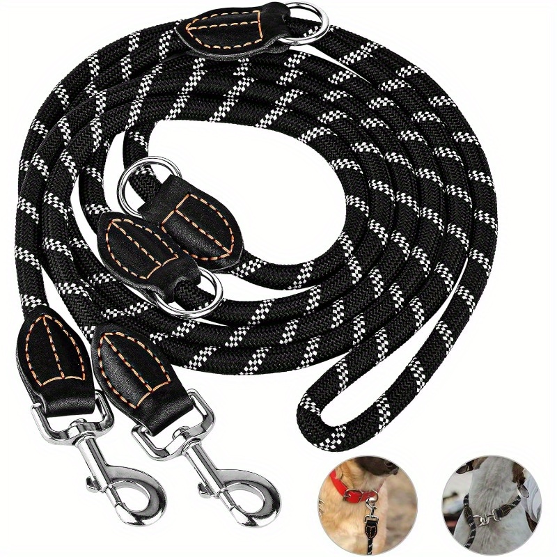 Wide Handle Dog Leash 300cm | 1.3cm Braided Leather For Training | Anti-slip - Leash