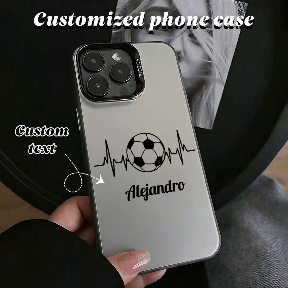 TEMU Phone Case - Custom Diy Team Name Text Custom Silver Phone Case, Suitable For Iphone 17 Pro Max /17pro/16/7/8/xr/xs/x/11/12/13/14/15/16/pro/pro