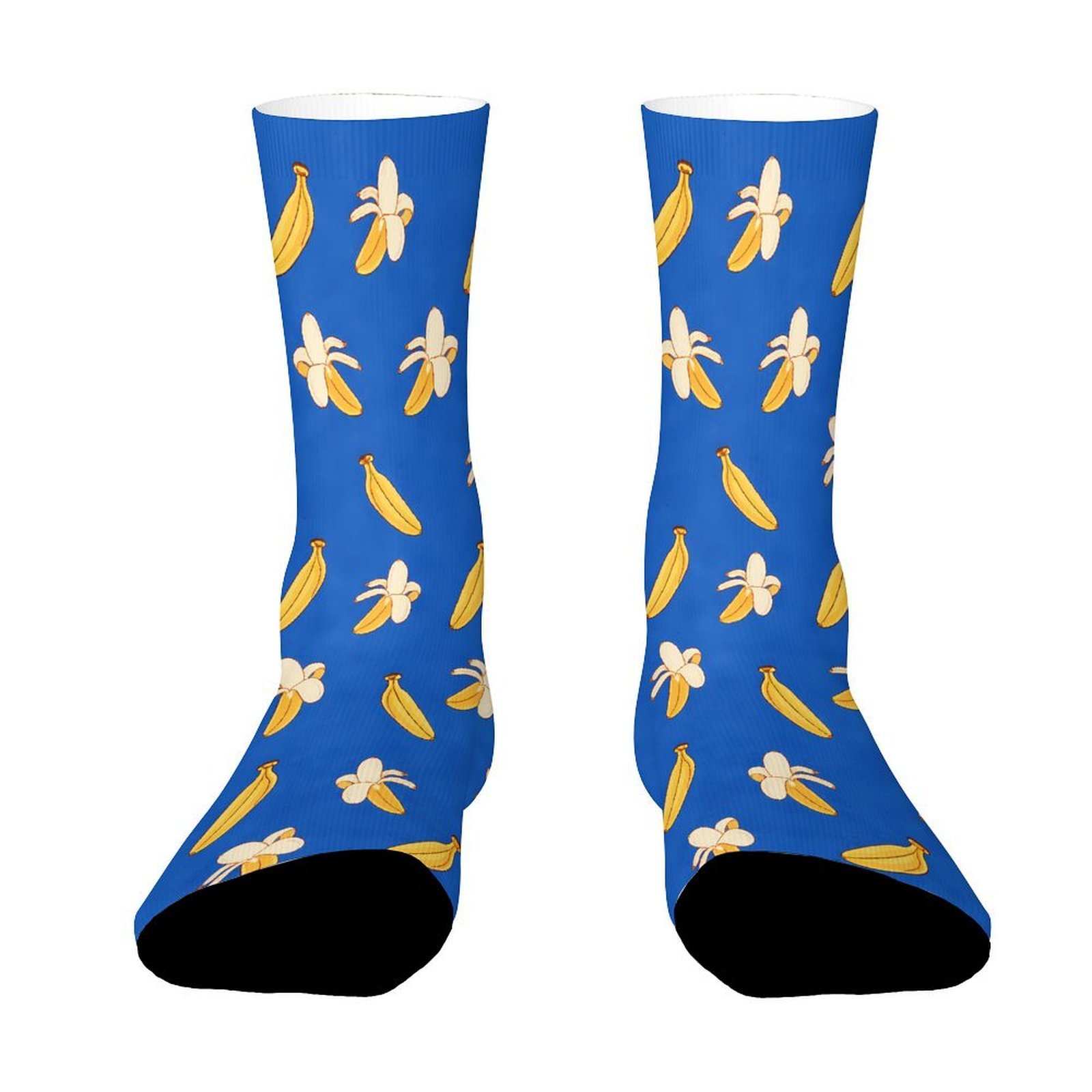 TEMU A Unisex Pair Of Outdoor Socks With Banana Pattern, Fun Holiday Print Mid-tube Socks, Suitable For Outdoor Sports Enthusiasts, Comfortable And
