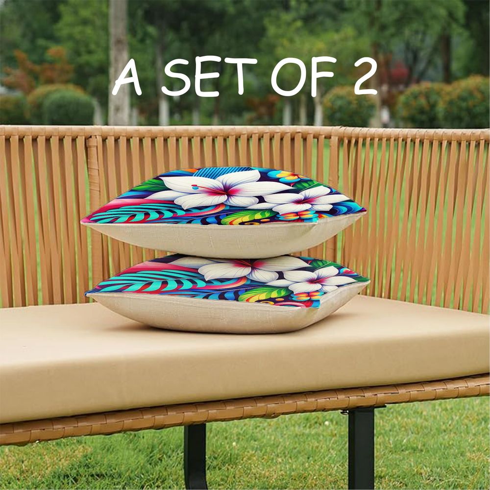 2er set outdoor kissen ( füllung) boho blumenmuster gewebt