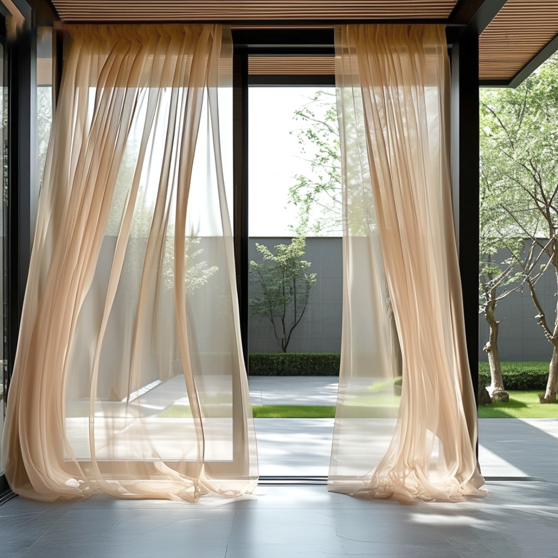 Image of 2pcs Set 152.4cm X 3.05m Romantic Tulle Curtains | Suitable For Weddings, Birthdays, Anniversaries, Parties, Indoor/outdoor Decor, Event Backdrop | Durable Polyester, Hand Wash