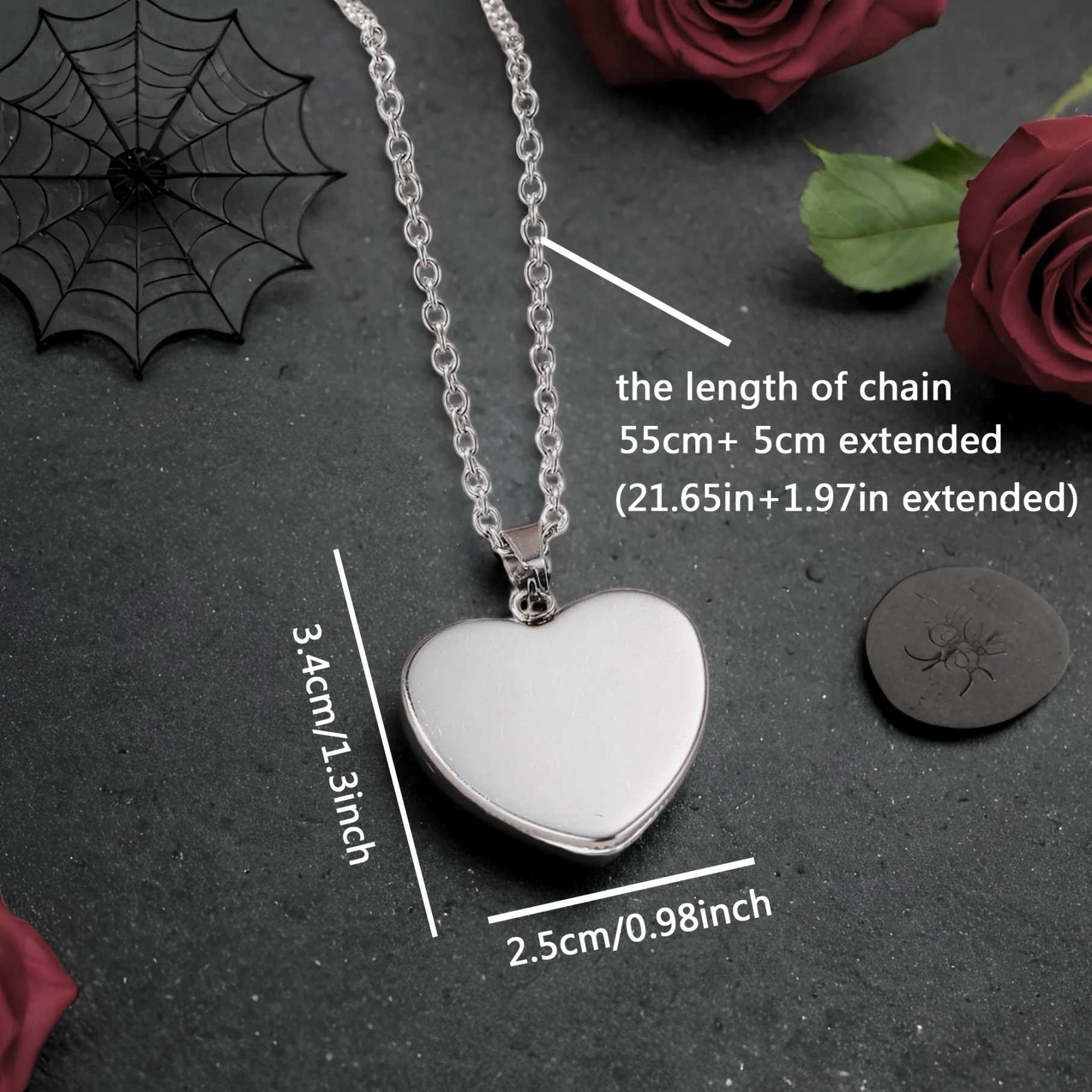 Purple Starry Night Witch Heart Pendant Necklace