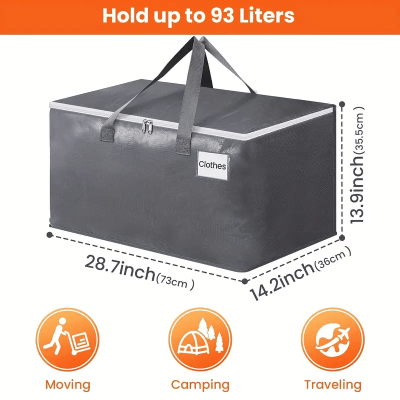 TEMU [ 6pcs Heavy- Duty Moving Boxes] Collapsible Heavy- Duty Moving Boxes With Zippered Storage Bags | Reinforced Handles And Tags - Supplies For