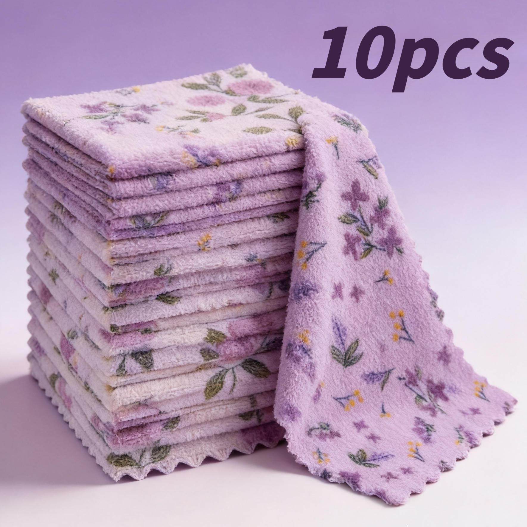 TEMU 10/20pcs Coral Fleece Cleaning Towels, Super Absorbent Quick-dry Reusable Dish Cloths, Suitable For Kitchen, Bathroom, Car Washing And Soft
