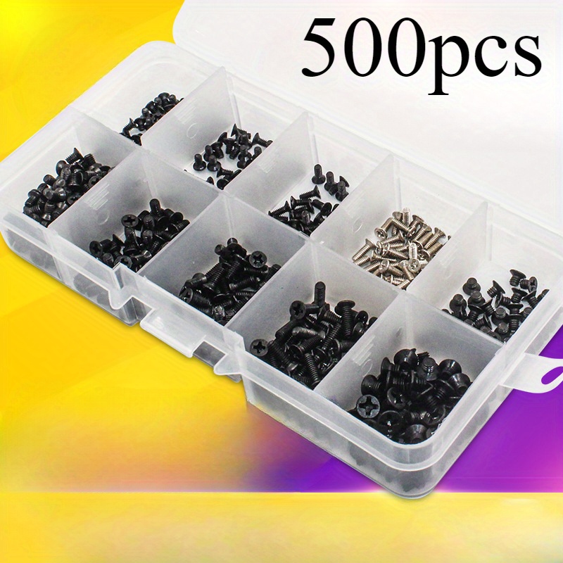 500 Viti A Testa Svasata M2/M2.5/M3 - Nero, Per PC, Laptop, Riparazioni - Foto 12