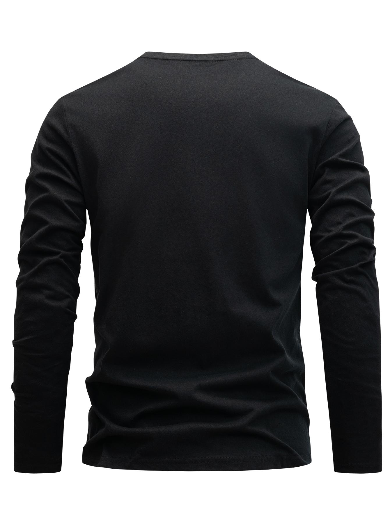 Men's 100% Cotton T-Shirt, Fashion Casual Crew Neck Top with Print Design, Spring/Autumn Style, Comfortable and Versatile Men's Top for Outdoor Leisure, Sports, and Commuting