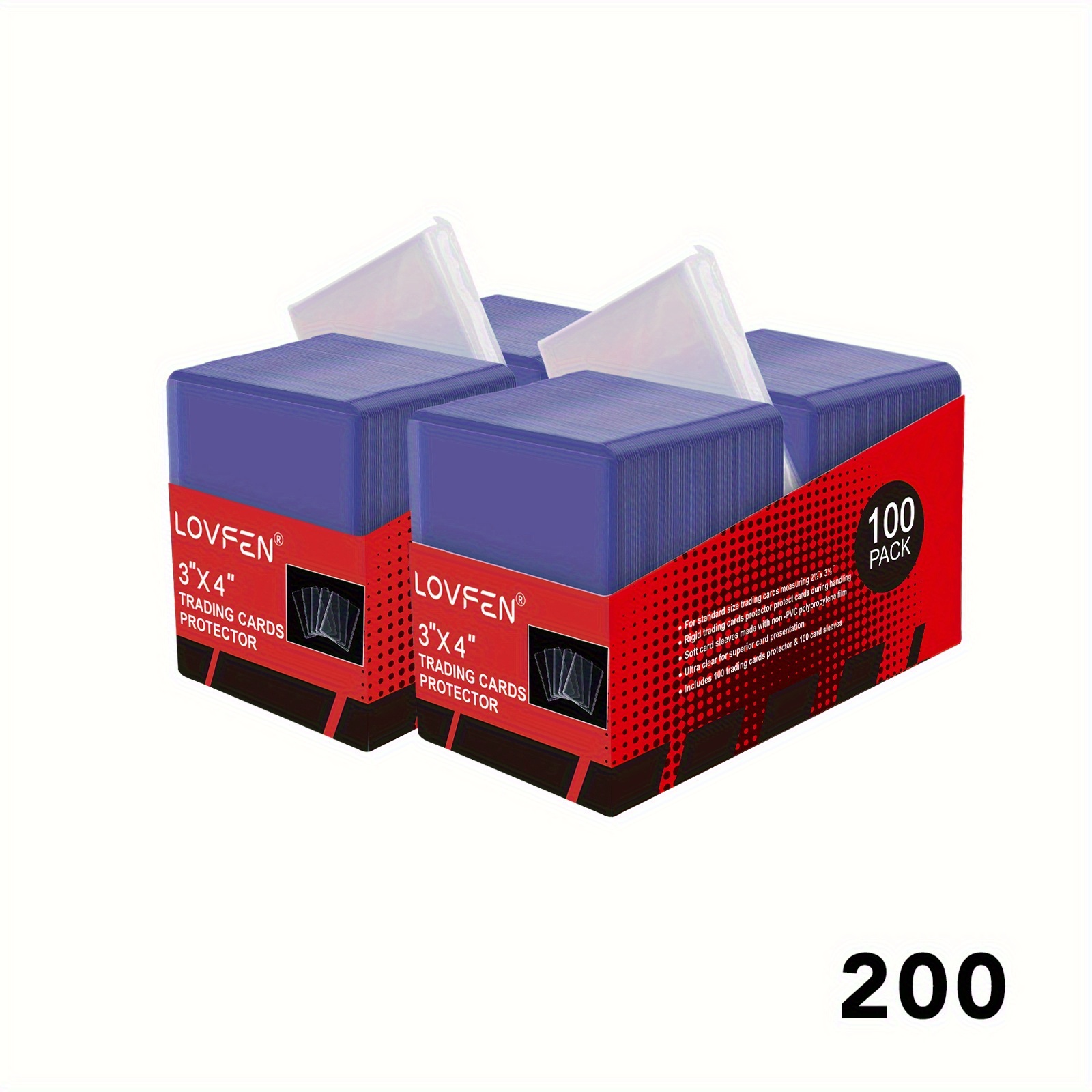 Lovfen 100/200/500ct 3"x4" Card Sleeves- 35pt Premium Hard Plastic Card Protectors, Suitable For Sports Collectible Cards(1000 + 1000 Coin Pouches)