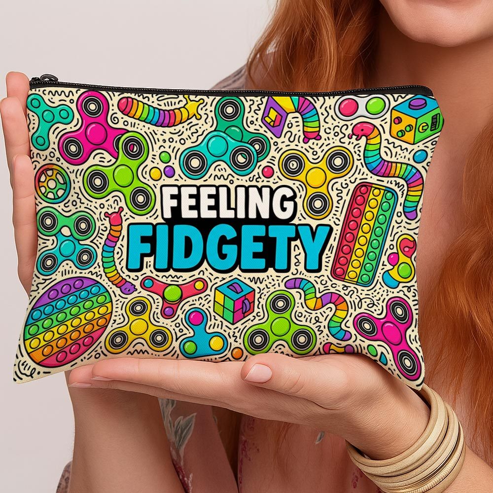 TEMU 1 Trousse de maquillage Pop Art Fidget Fingertip Relax - Organisateur de cosmétiques de voyage léger à fermeture éclair pour femmes et filles,