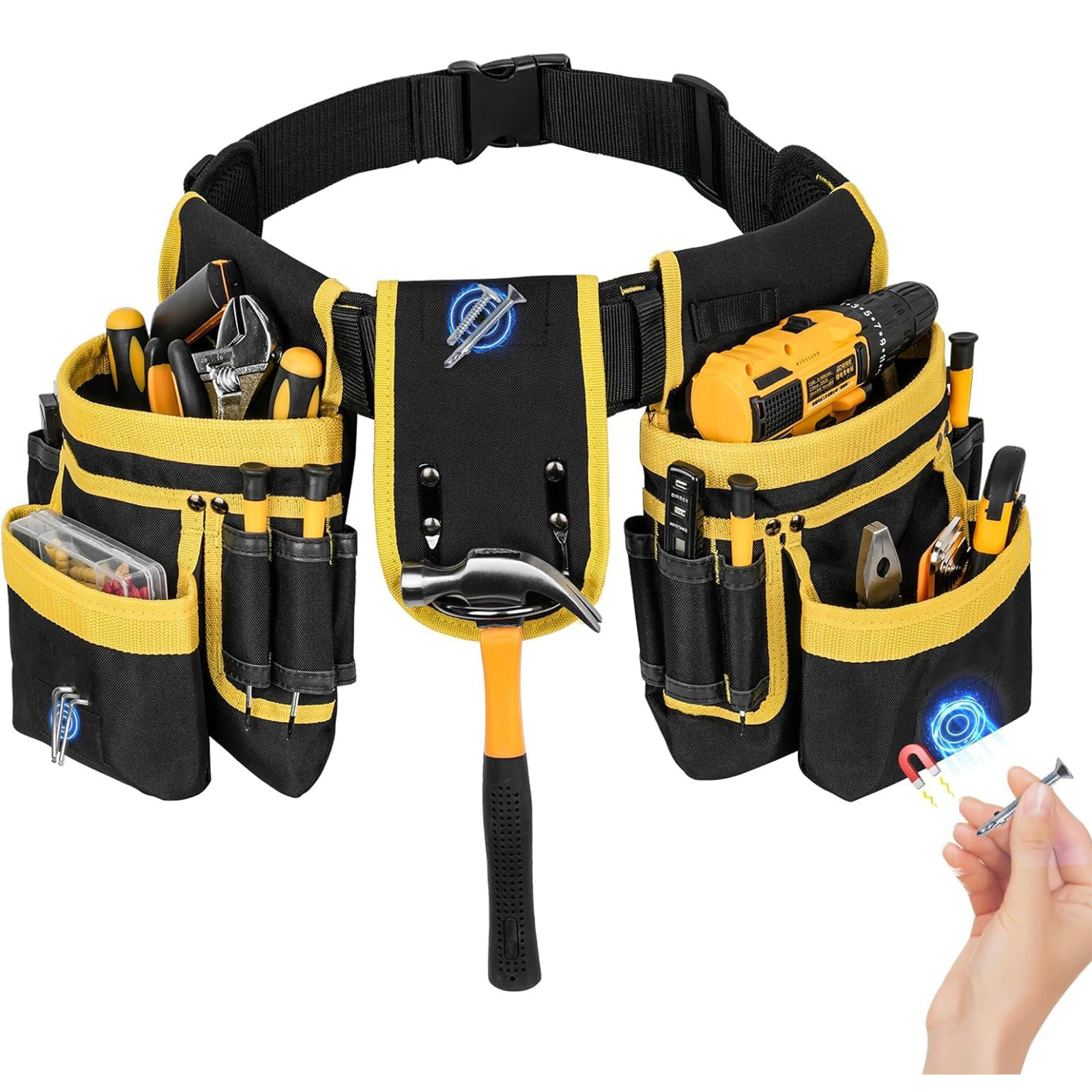 Durable Tool Pouch With Adjustable Length For Tradespeople, Electricians, And Roofers
