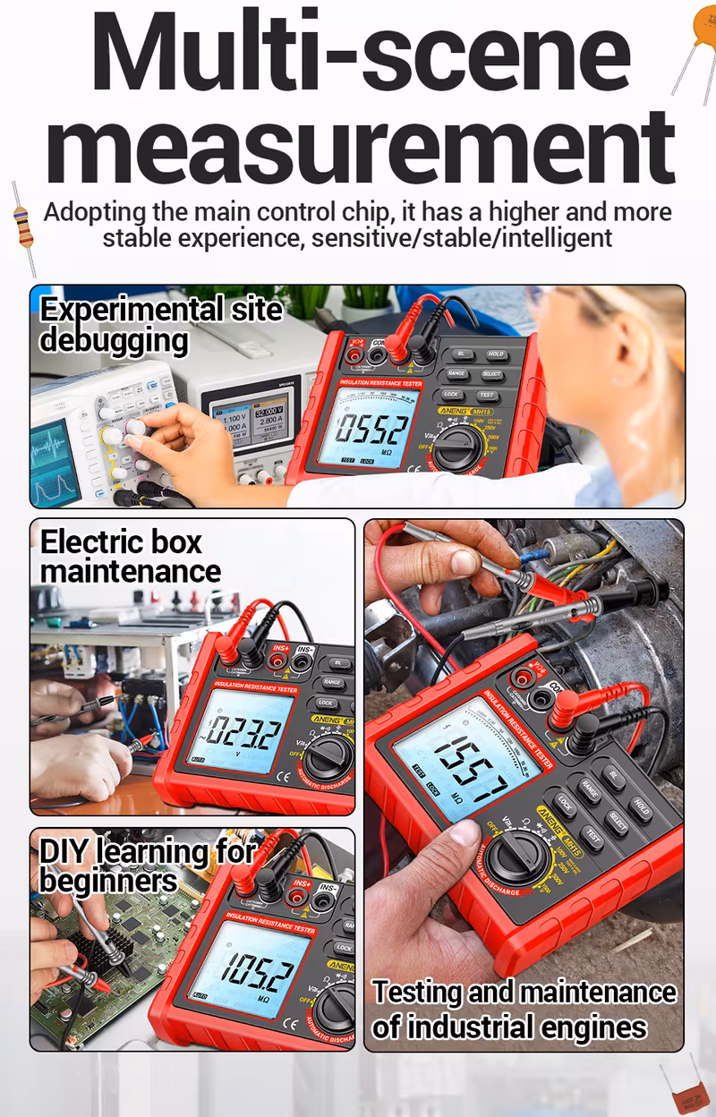 mh15 digital ohm meter insulation meter 6000 counter tester tester megohm meter high voltage tool no battery Product details 3