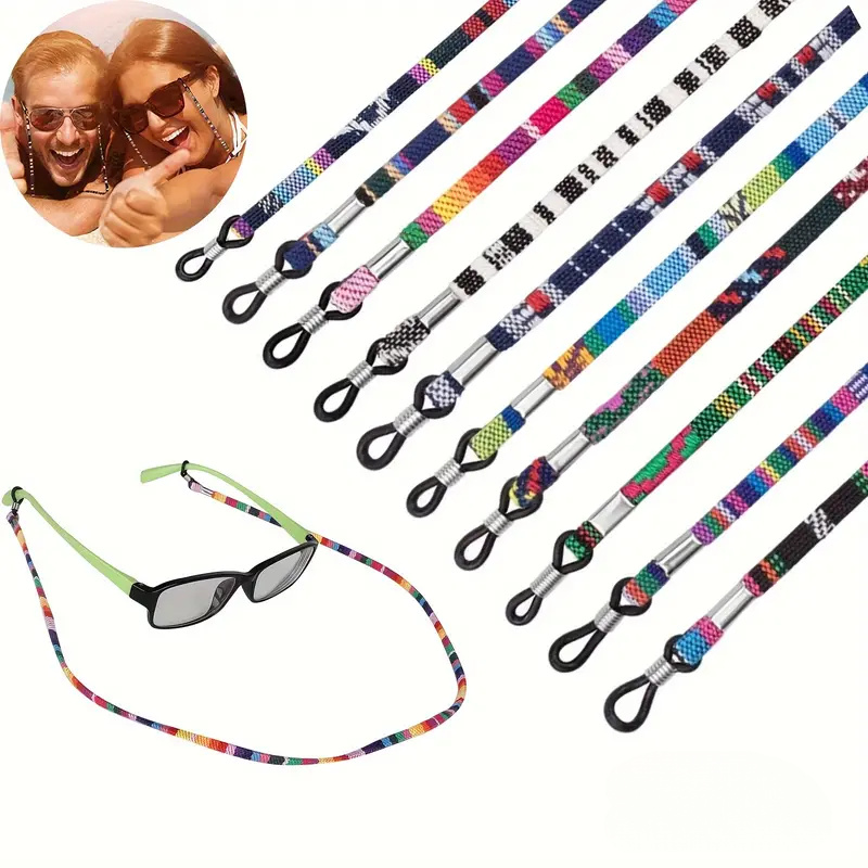 5pcs 5pcs boho anti slip glasses mask retainer straps adjustable eyeglass lanyard flexible holder for sports daily wear unisex for men women random colors multi purpose face covering fashion glasses chain