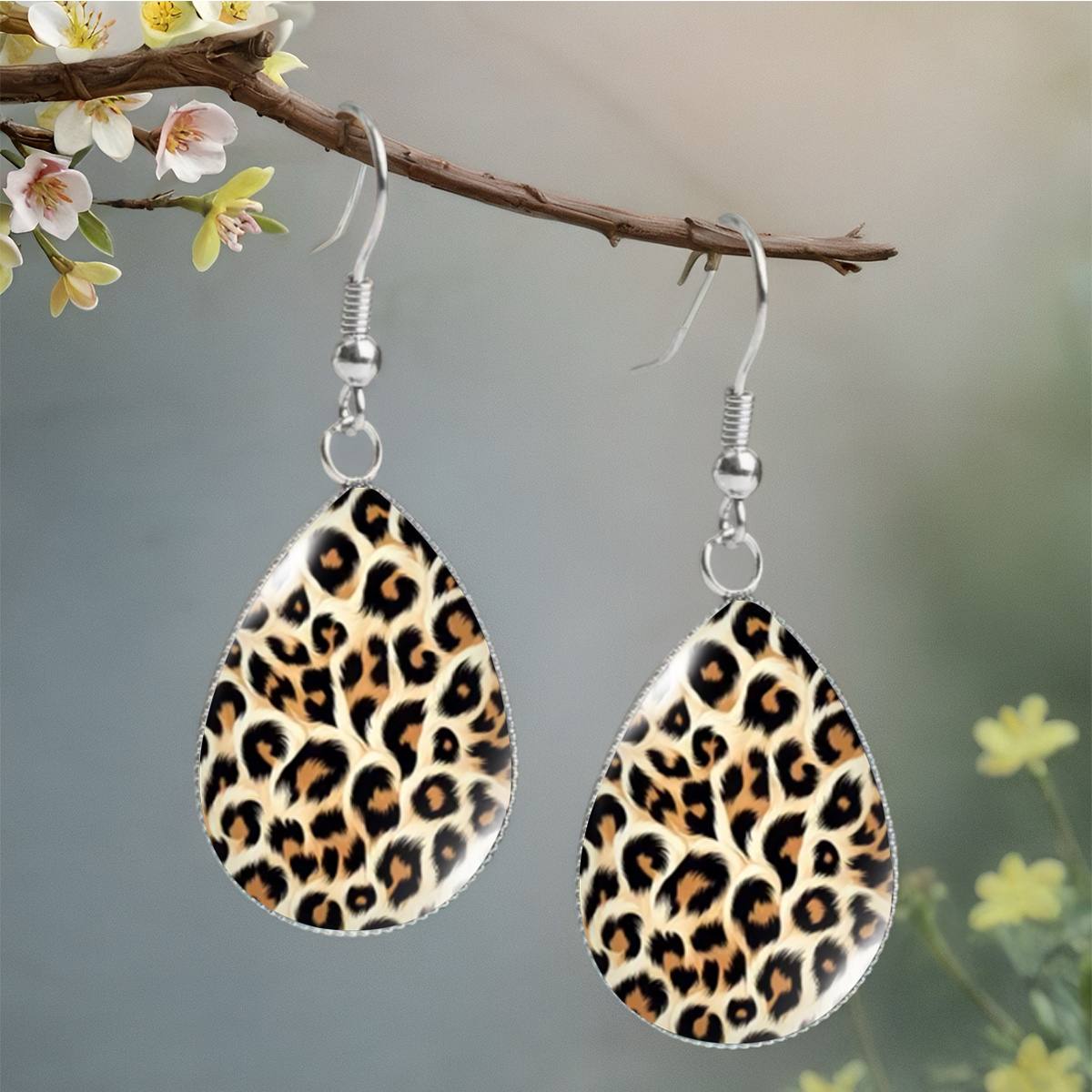 TEMU 1 Pair Of Classic Animal Print Dangle Earrings, Jewelry