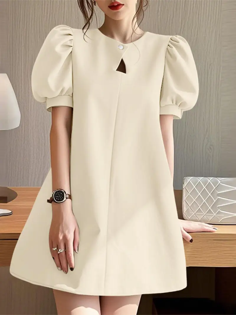 korean style casual dress Korean Style Strawberry Gauze Dress for Women