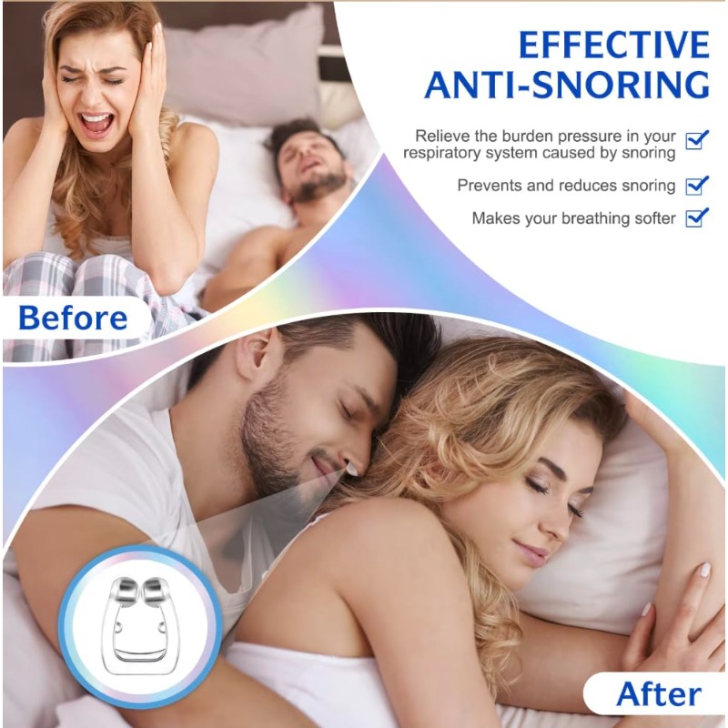 AntiSnore Nose Clip Devi 6Pack Reusable Magnetic Nasal Clips FoodGrade BPAFree Comfortable Fit Strong Hold Helps Redu Snoring, Snore Stickers, Snoring Mouth Guard, Sleep Quality Enhancer, Sleep Aid, Comfortable Design, Discreet Wear, Hypoallergenic Material, Medicalgrade, Antisnore Device, Sleep Apnea Aid, Chronic Snorers, Anti Snoring Mouth Device, Mouth Tape Sleep, Nose Tape Sleep, Anti Snoring While Sleeping, Anti Snoring Mouthpiece, Sleep Apnea Mouth Guard, Mouth Tape For