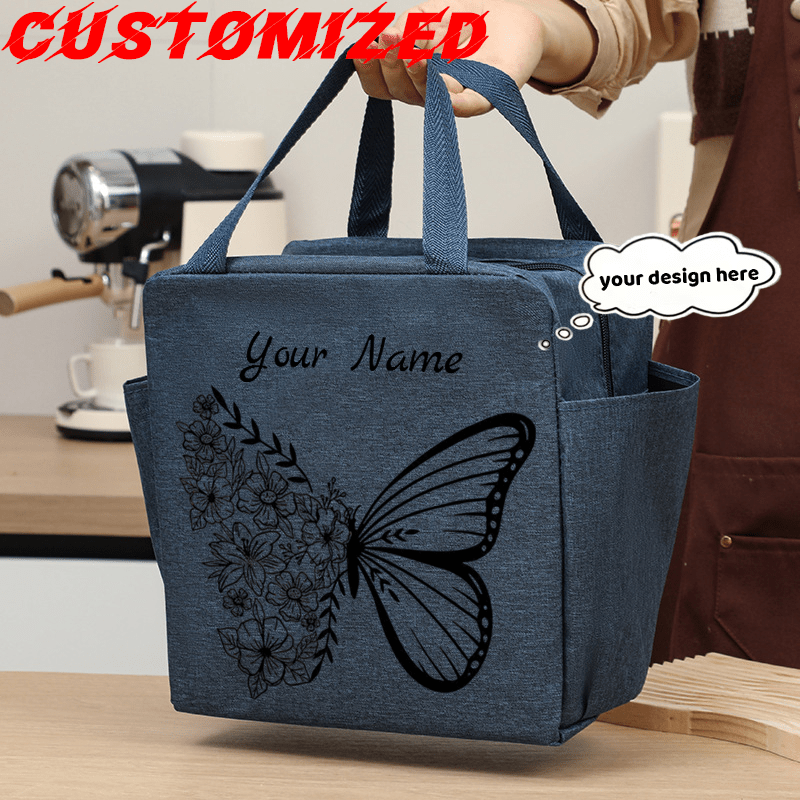 TEMU Customizable Floral Handbag For Women, Suitable For Office Use, Featuring Side Pockets. This Reusable Floral Tote Is Perfect For Commuting,