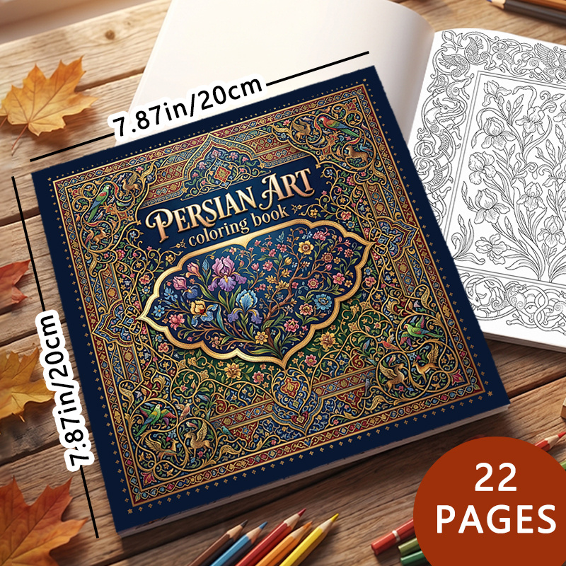 TEMU 1pc Exquisite Persian Art Desert Coloring Book Filled With Delicate Clean Line Art, Featuring Mandala Patterns