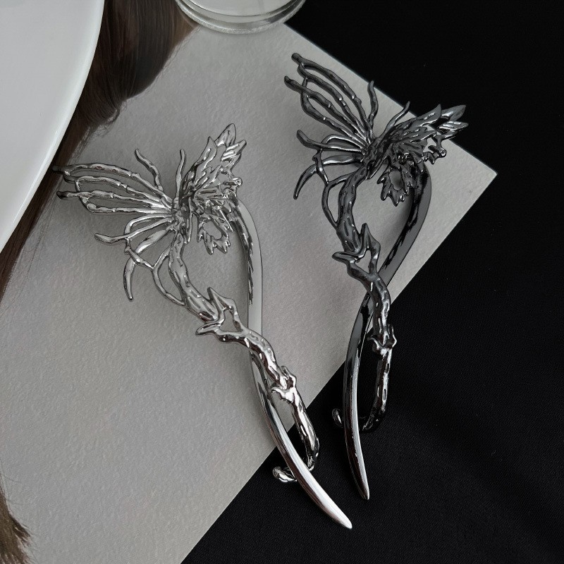 TEMU 2pcs Hollow Out Texture Twist Hair Clips, Premium Cold Elegant Style Hair Additions, Sophisticated Non-slip Durable Hair Ornaments, Fashion