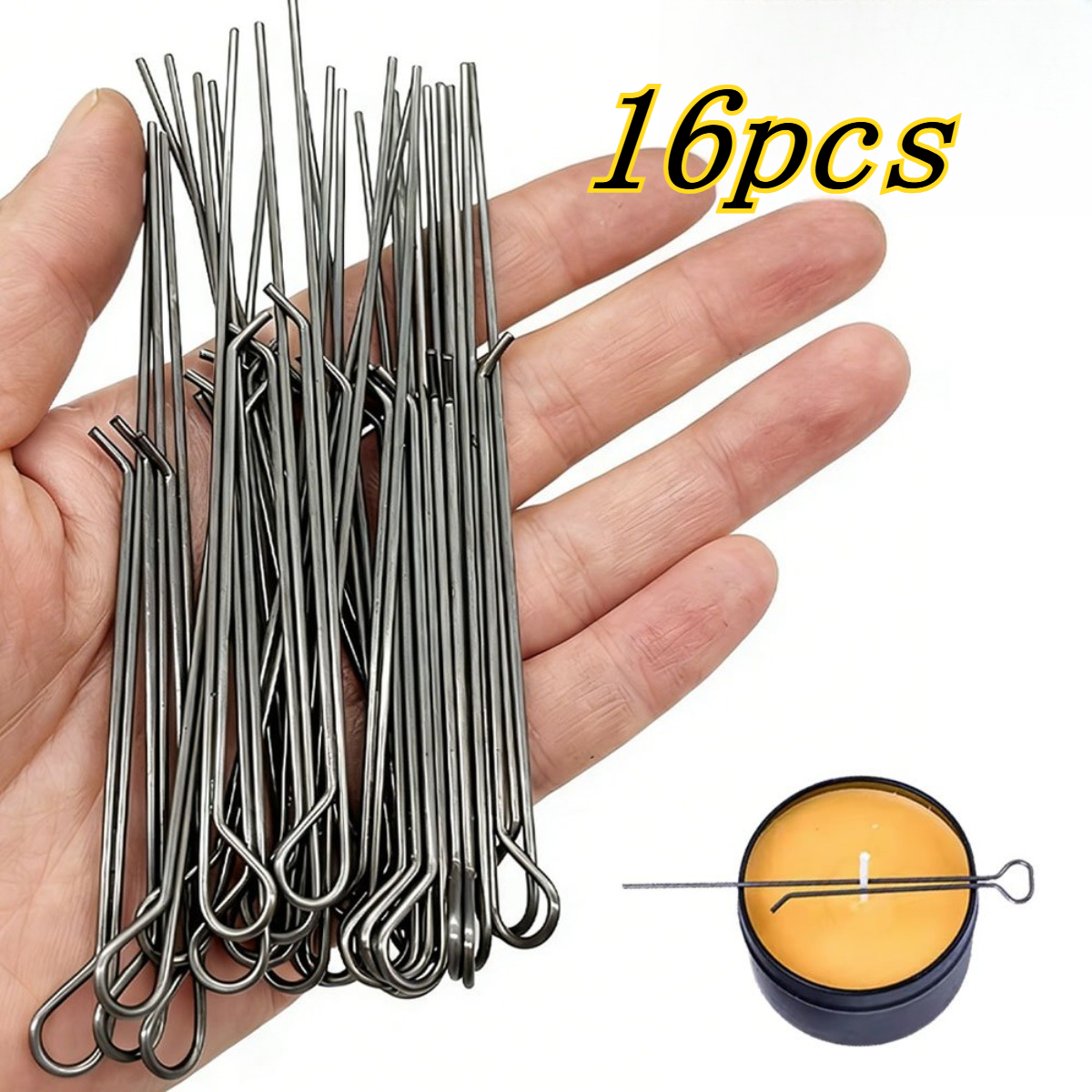 TEMU 16pcs Candle Wick Holders 4.33in Smooth Iron Candle Wicks Clips, Handcraft Candle Making Positioning Tools