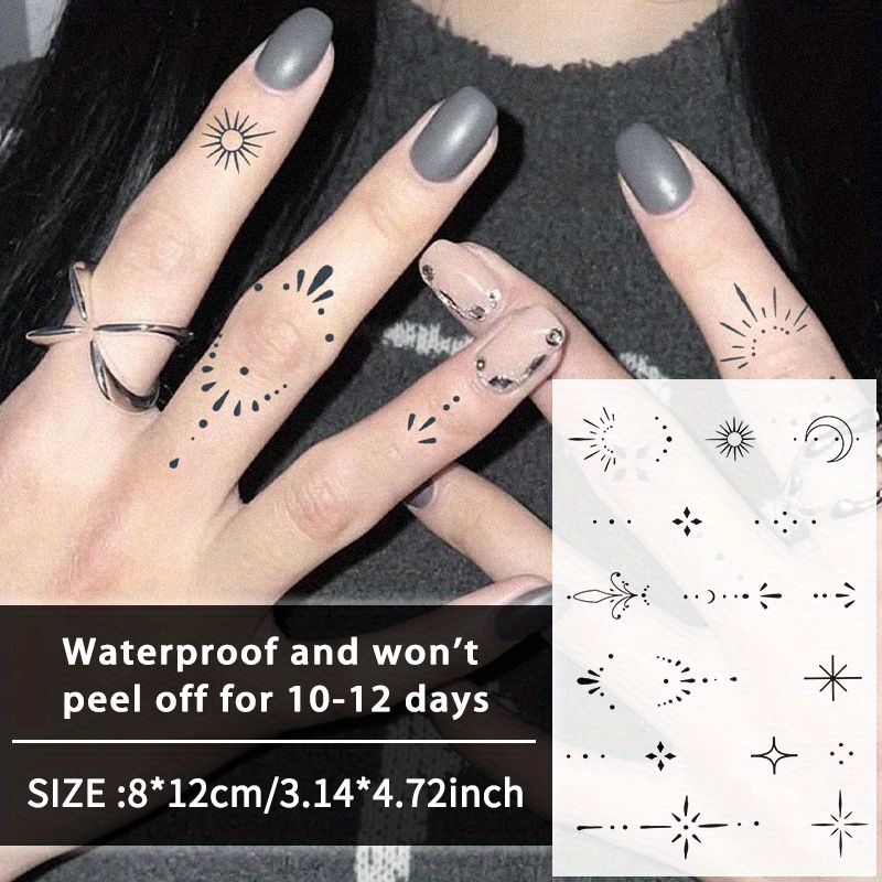 Star Temporary Tattoo Sticker Set, Lasts 1-2 Weeks, Realistic , Glue-free, Non-reflective Fake Tattoos, Suitable For Men And Women, An For Gifting, Applicable For Fingers