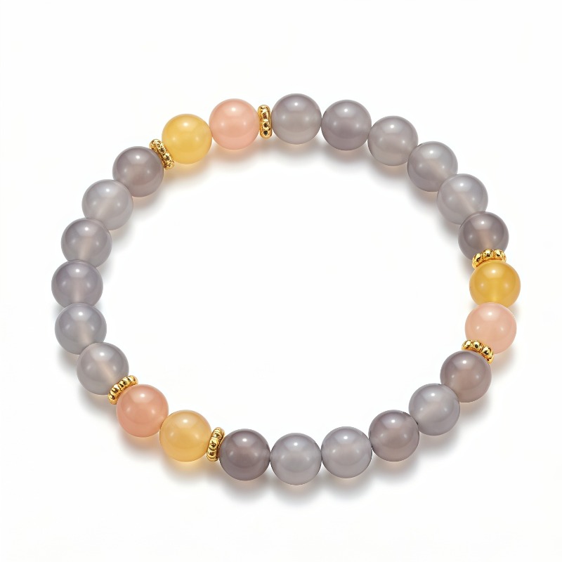 Women's Multi-Gemstone Gradient Color-Blocking Bracelet, Fresh Style