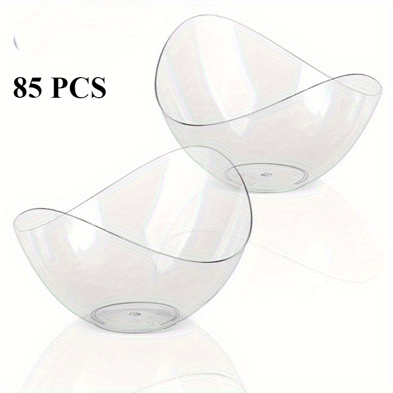Image of 41pcs/85pcs Transparent Creative Mousse Plate, Dessert Transparent Plate, Irregular Ice Cream Bowl