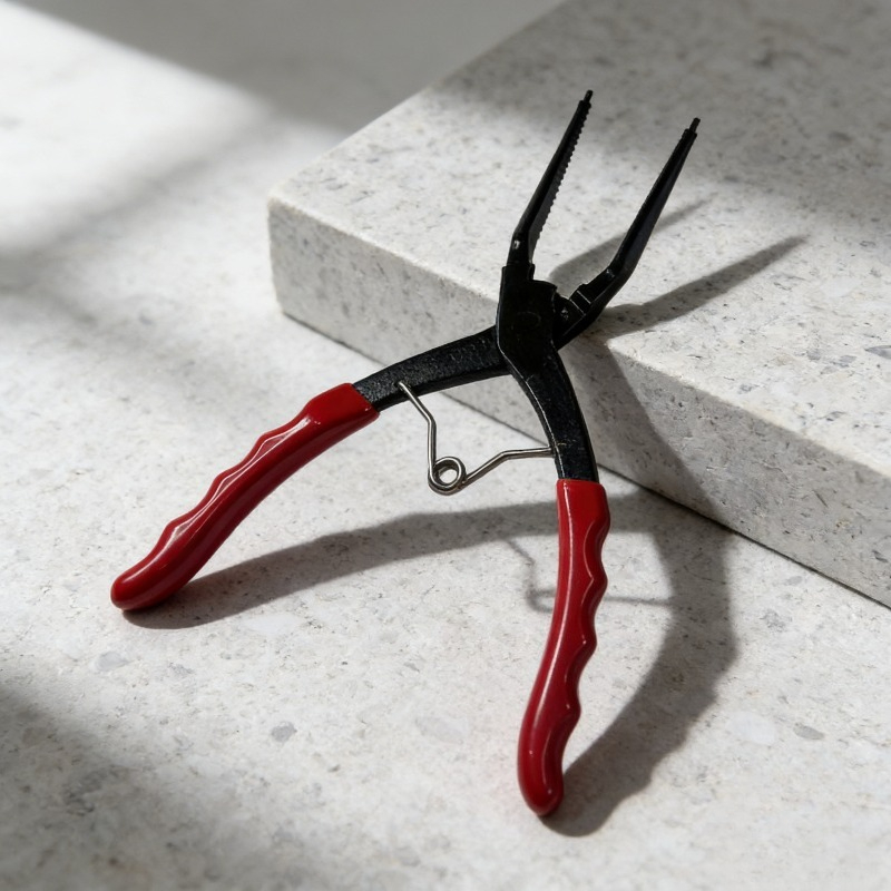 TEMU 90 Degree Bending 1.2mm Snap Ring Plier 50mm Long Nose Hot-pliers For Motorcycles And Trucks