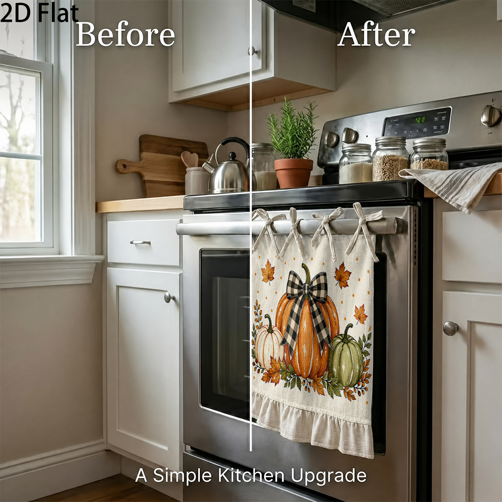 TEMU 2d Flat Printed Kitchen Apron, Style, Kitchen Appliance Dust Cover, Multifunctional Oven Protective Curtain, Suitable For Kitchen, Oven Cover,