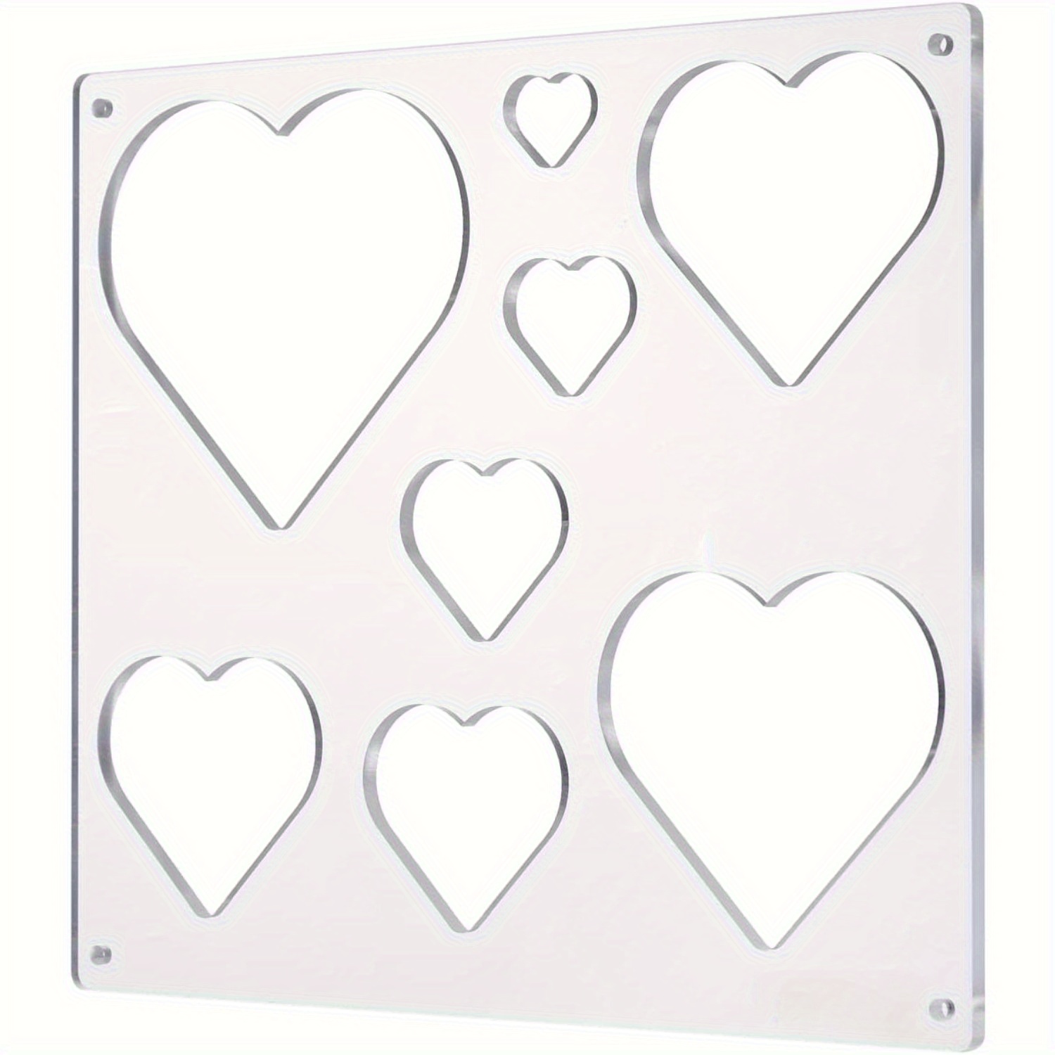 TEMU Heart Shaped Inlay Template For Woodworking - Interchangeable Acrylic Router Templates, Suitable For Decorative Woodcrafts, Handcrafted Patterns