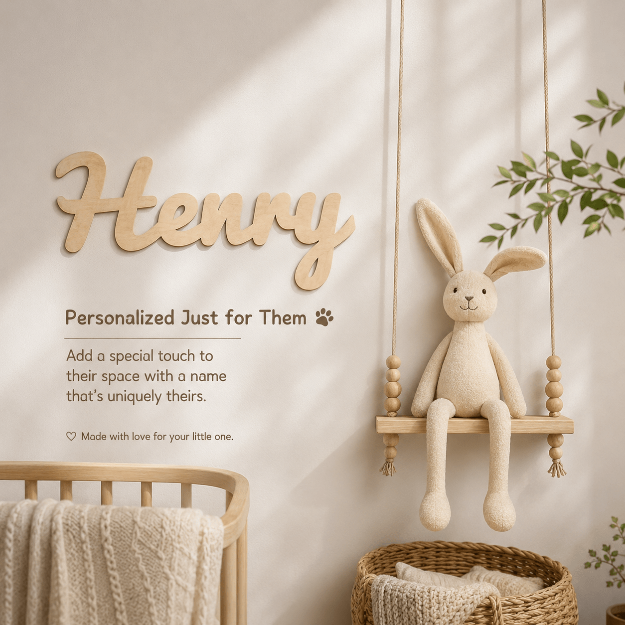 TEMU Personalized Bohemian Name Plaque - Custom Wall Hanging Sign With Wood, Natural Wood Name Plate Suitable For Home Bedroom Decor, Shower Gift,