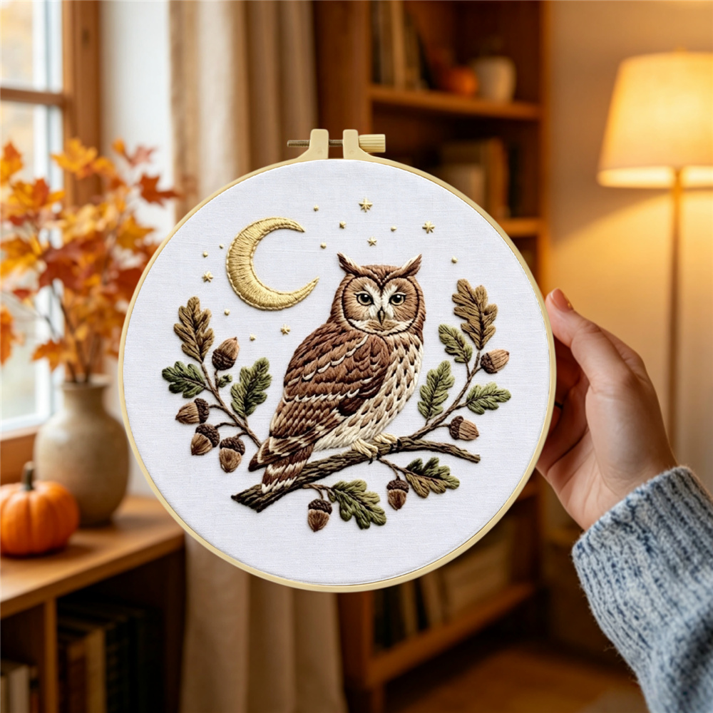 Owl Pattern Handmade DIY Embroidery Kit for Beginners