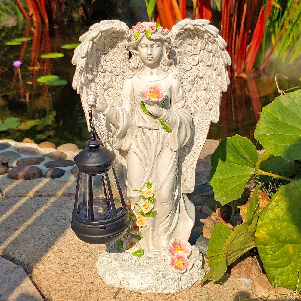 12 2 inch solar angel statues outdoor garden decoration - Temu