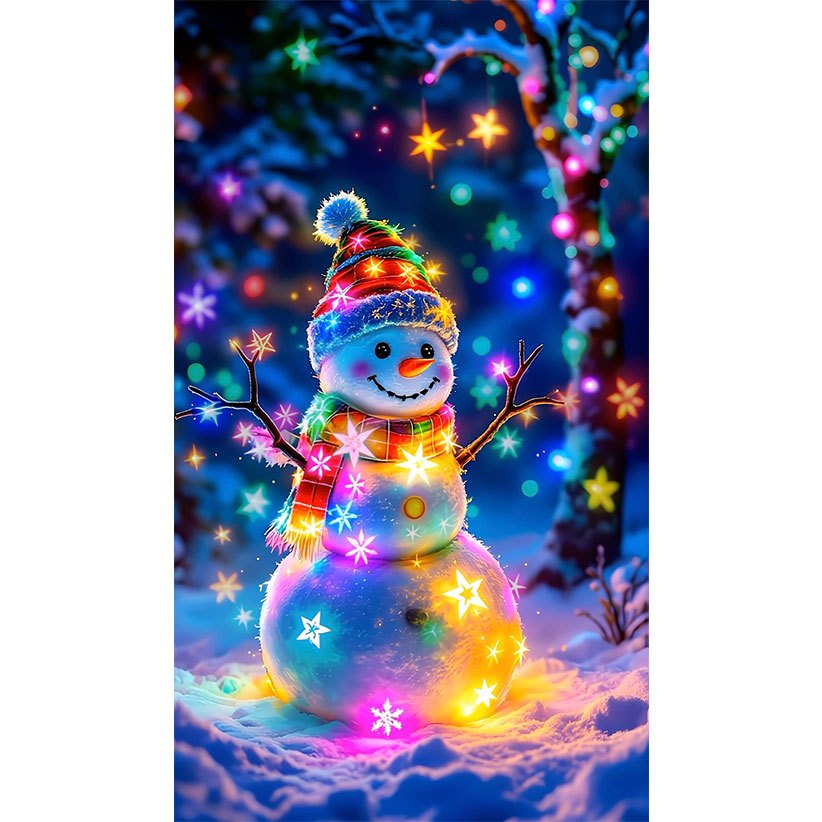 Winter Sneeuwman Glow-in-the-Dark Statische Raamfolie - Verwijderbaar & Herbruikbare PVC Zelfverlichtende Deur/Raamsticker met Vlokken en Twinkeling voor Kerst