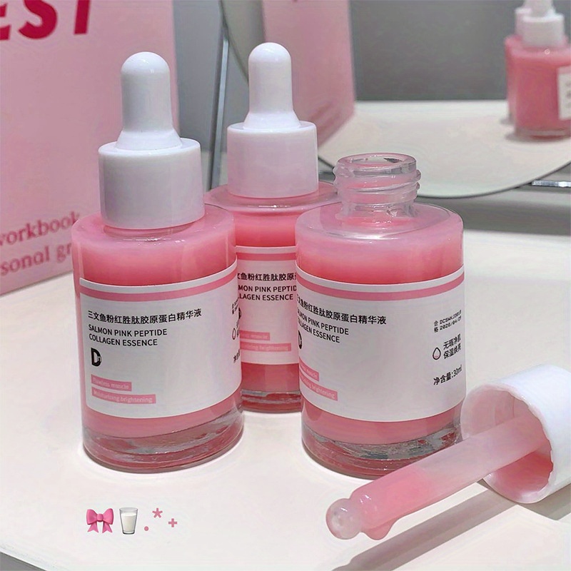 1, 01oz Salmon DNA   Rose Peptide Serum with Niacinamide & Collagen - Brightening, Firming & Radiance Boosting Facial Serum, Plant  , No Parabens, Fragrance-Free, Dropper Cap for All Light Beige Types (Sensitive, Dry, Oily, Combination) - Skincare Routine, Perfect Gift for  , Daily Moisturizer, Sleek  , Niacinamide, Brightening, Stylish Packaging, Gentle Formula, Skincare Enthusiasts, Korean Skin Care Product