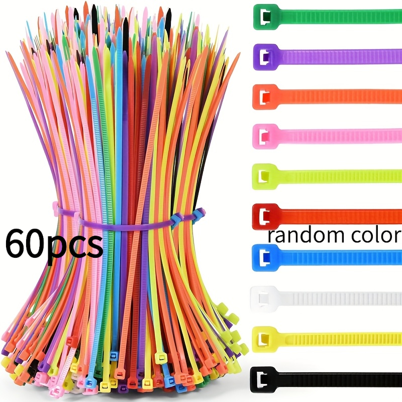 TEMU 30pcs/60pcs Colored Nylon Cable Ties, Ideal For Securing Cables, Suitable For Home, Garden, Garage, And Workshop Use. Durable Nylon Straps,