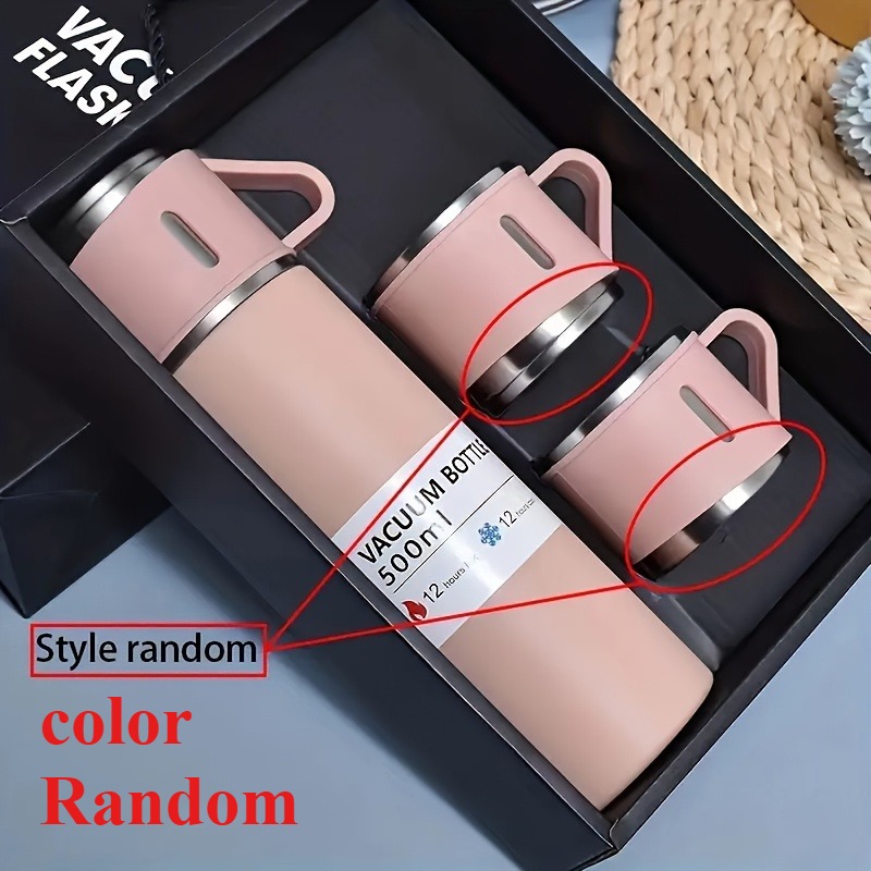 Image of Popular Style, Random Color, 500ml/17oz Stainless Steel Insulated Bottle - Insulated Water And Coffee Bottle, Suitable For Hot Or Cold Drinks, Reusable, Ideal For Office, School, Travel, And Gifting