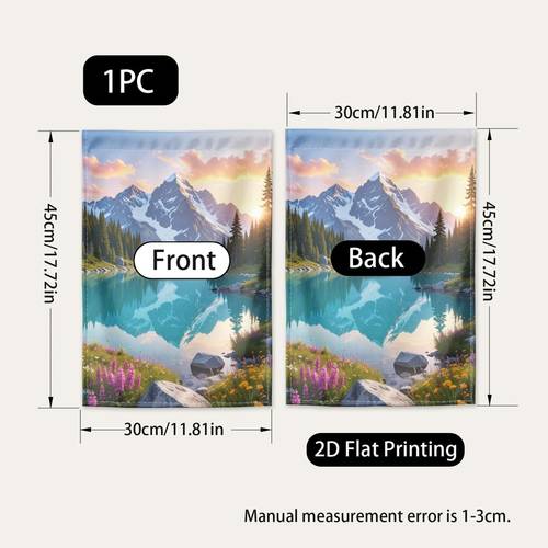 2d flat 1pc garden flag natural landscape lake serenity pattern 2d flat printing lightweight no flagpole included courtyard decorative flag for