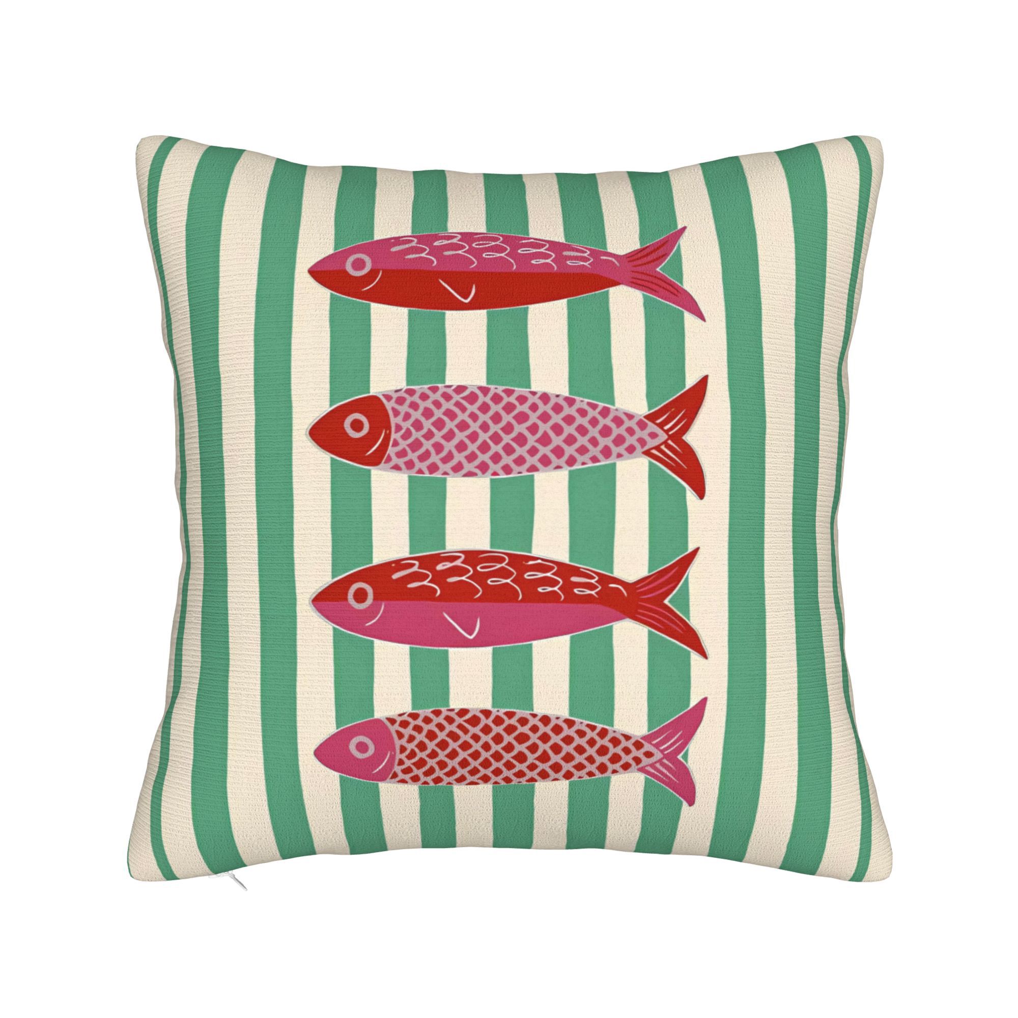 TEMU 2d Flat - 2d Print Design Sardine Green Striped Pattern Throw Pillowcase Cushion For Sofa Cushion Covers Decorative Double Sided Print Machine
