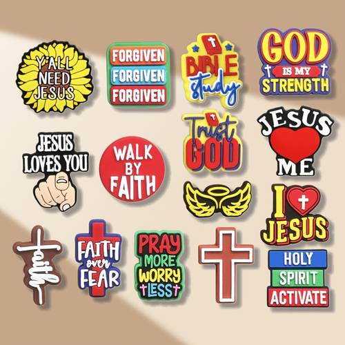 15pcs faith b theme classic and unique endless creative inspiration suitable for decoration adorning shoes bags bracelets or as party gifts holiday decorations birthday trinkets it can show unique