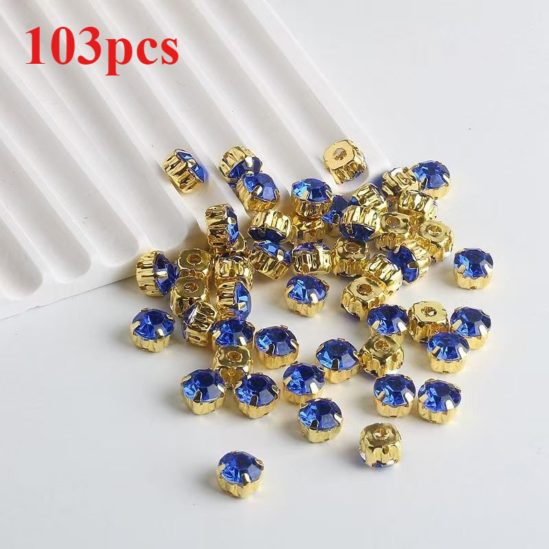 TEMU 103pcs 0.6cm/0.24in Ab Colorful, Shiny Round, Square Flat-bottomed Acrylic Claw Rhinestone, Decorative Rhinestone Are Very Suitable For Handmade