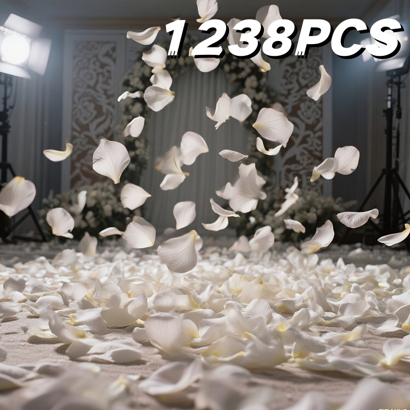 TEMU 123/248/1238pcs Realistic Rose Petals - Vibrant Wedding And Valentine's Day Decor, Romantic Proposal Background, Photography Backdrop, No