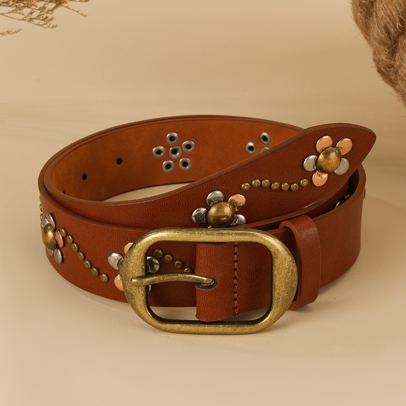 ベルト YOUHEE FLOWER CORSAGE LAYERED BELT 4BTR963 Women's Belt Leather Floral Belt Wedding Flower Waist