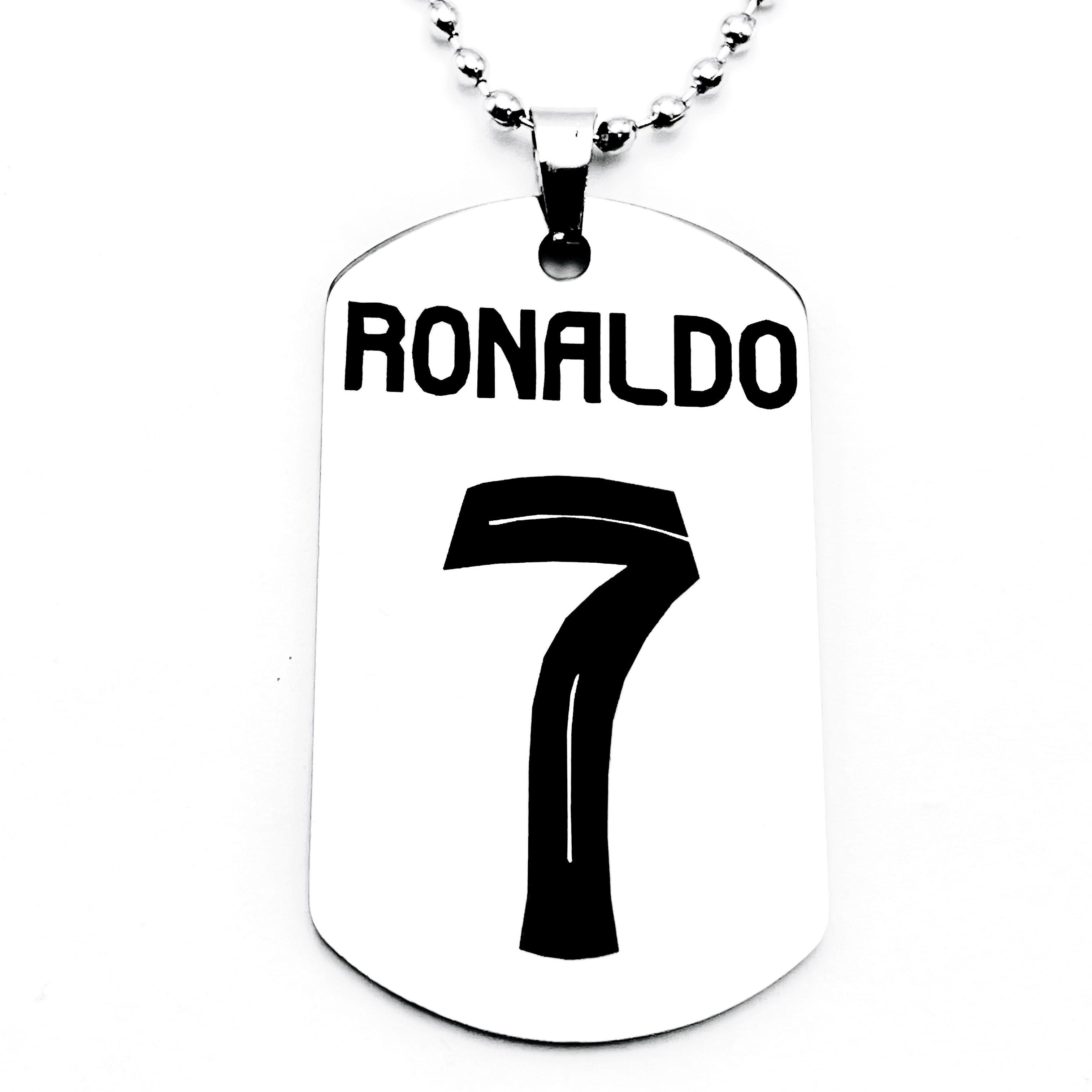 TEMU Cr7 Stainless Steel Necklace - Design, Football Fan Gift, Men' Accessory