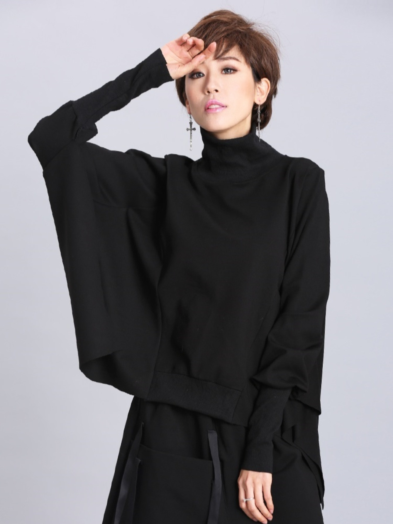 womens 2024   korean streetwear batwing sleeve loose fit long sleeve tunic top   color machine washable versatile casual formal wear   season clothing unique silhouette   fabric fall wardrobe durable material stylish blouse trendy outfits