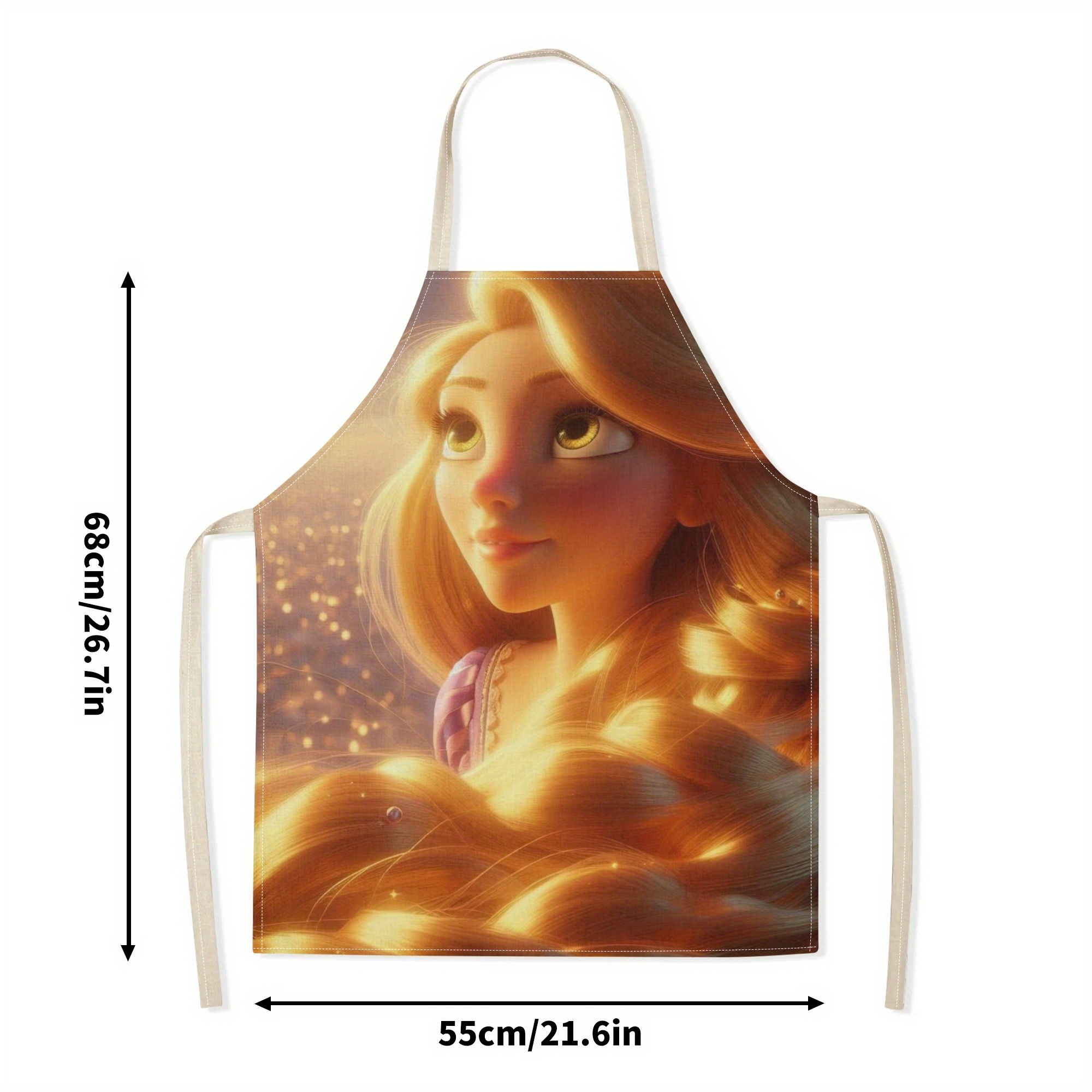 disney   waterproof apron - vibrant cartoon princess design,   polyester, ideal for home, restaurants, cafes & supermarkets details 7