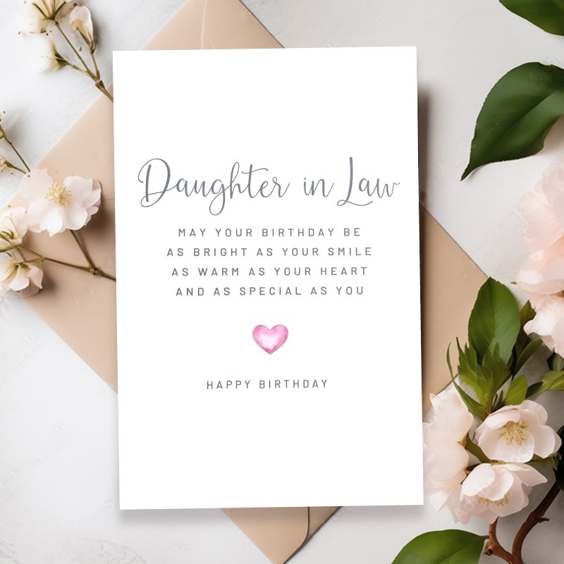 TEMU 1pc, Humorous Birthday Card With Envelope, 1pc Any Event Daughter-in-law Birthday Card - Heart Pattern Greeting Card For Birthday