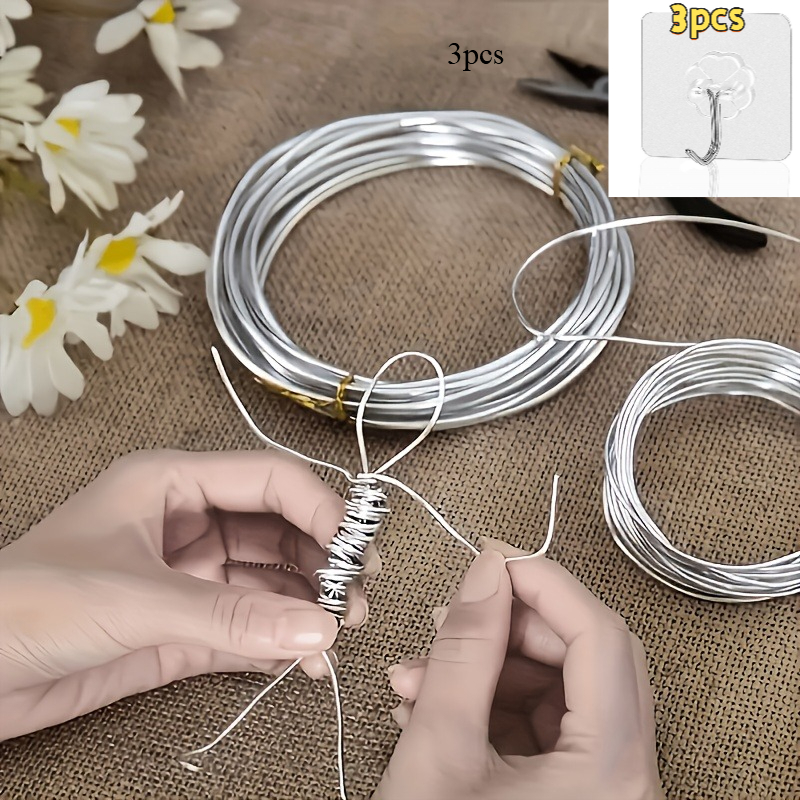 TEMU 3 Rolls Of Handmade Aluminum Wire (10 Meters Per Roll) Flexible Anodized Aluminum Wire - Suitable For Heavy-duty Metal Durable Anodized Coating