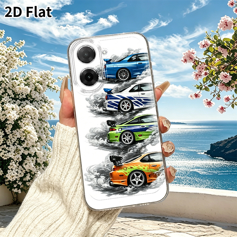 TEMU Phone Case - 2d Flat 4 Car Phone Cases Suitable For Redmi 12c 13 14c 15 5g 15c 5g A3 A5 4g Note 10 11s 12 13 14 15pro+ Xiaomi 17 15 13 14t Pro