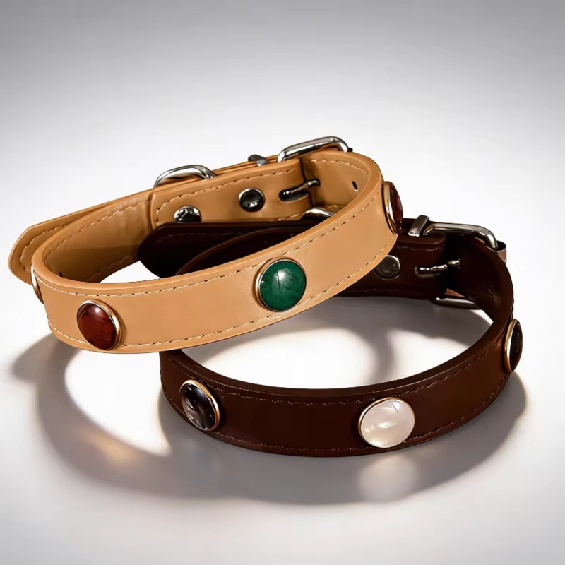 Light Luxury Pet Collar with Colorful Beads